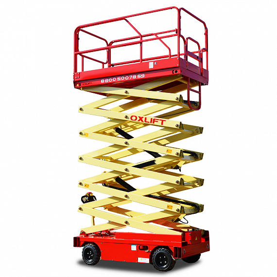 OXLIFT QZ-050-070 Самоходный (поводковый) подъемник ножничного типа с питанием от АКБ 7000 мм 500 кг